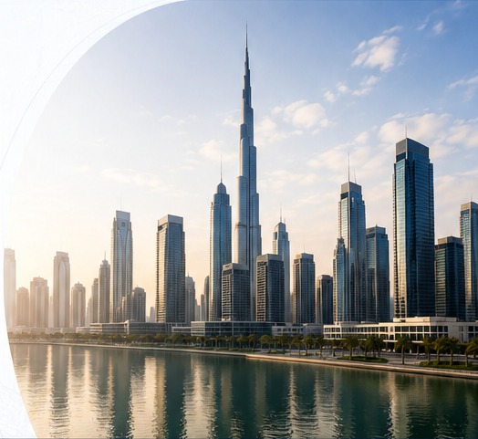 Dubai skyline and engineering environment
